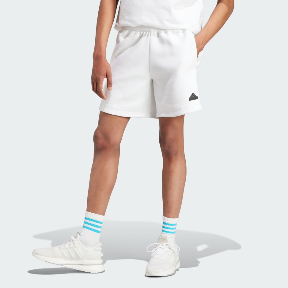 White adidas store shorts