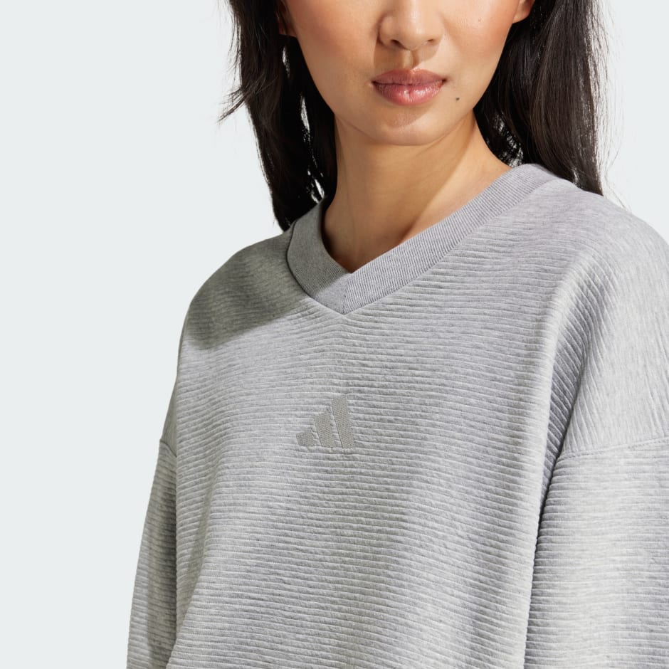 ALL SZN Ribbed V-Neck Sweatshirt