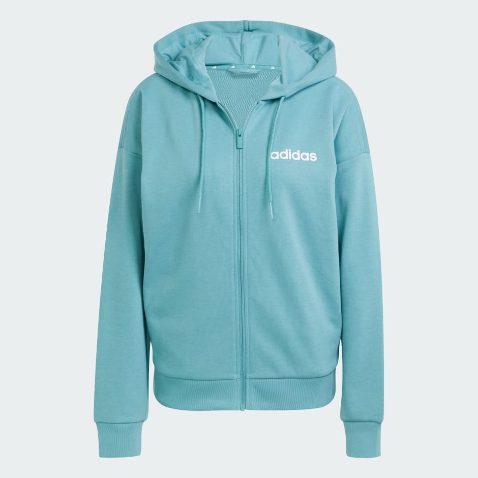 Hanorac flaușat Essentials cu fermoar lung și linii simple