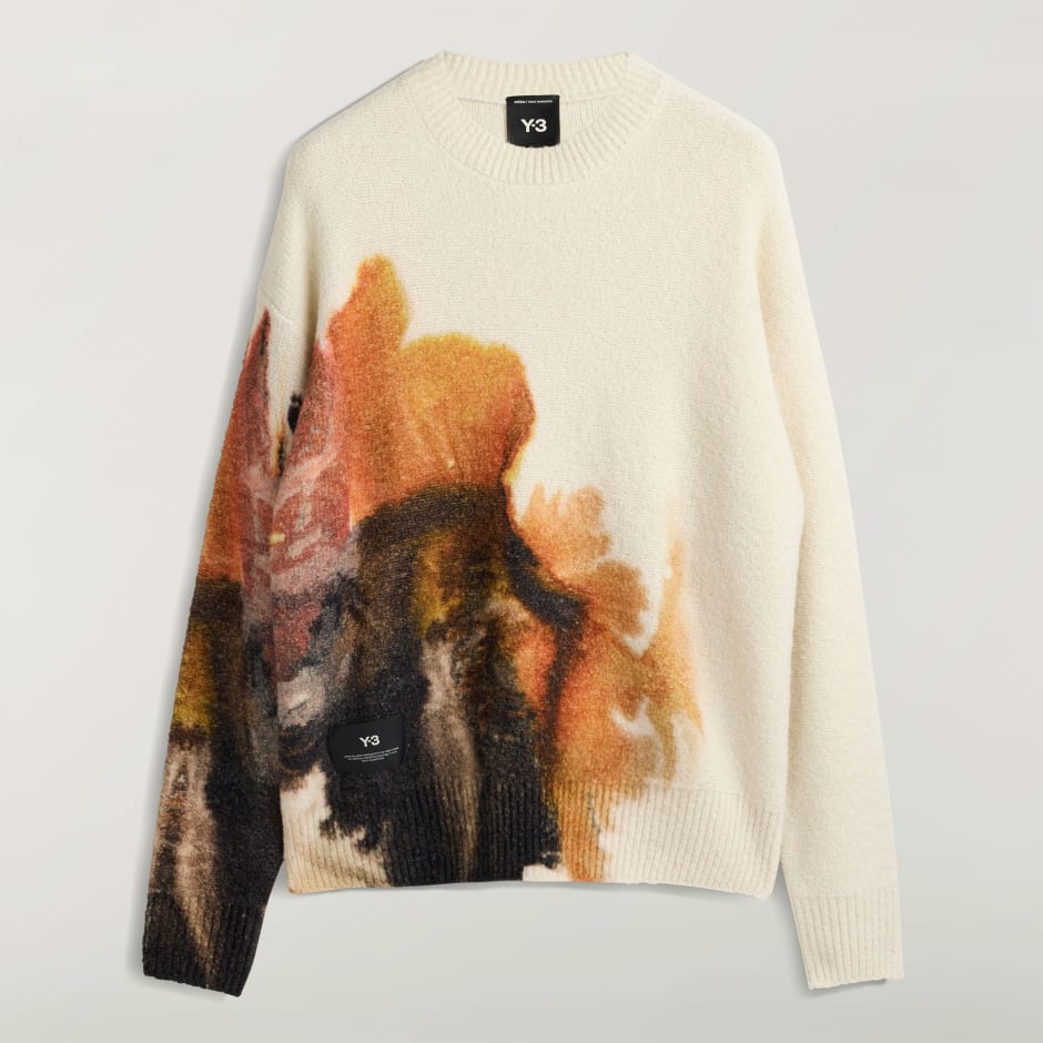 Tricou tricotat Y-3 AOP cu guler rotund