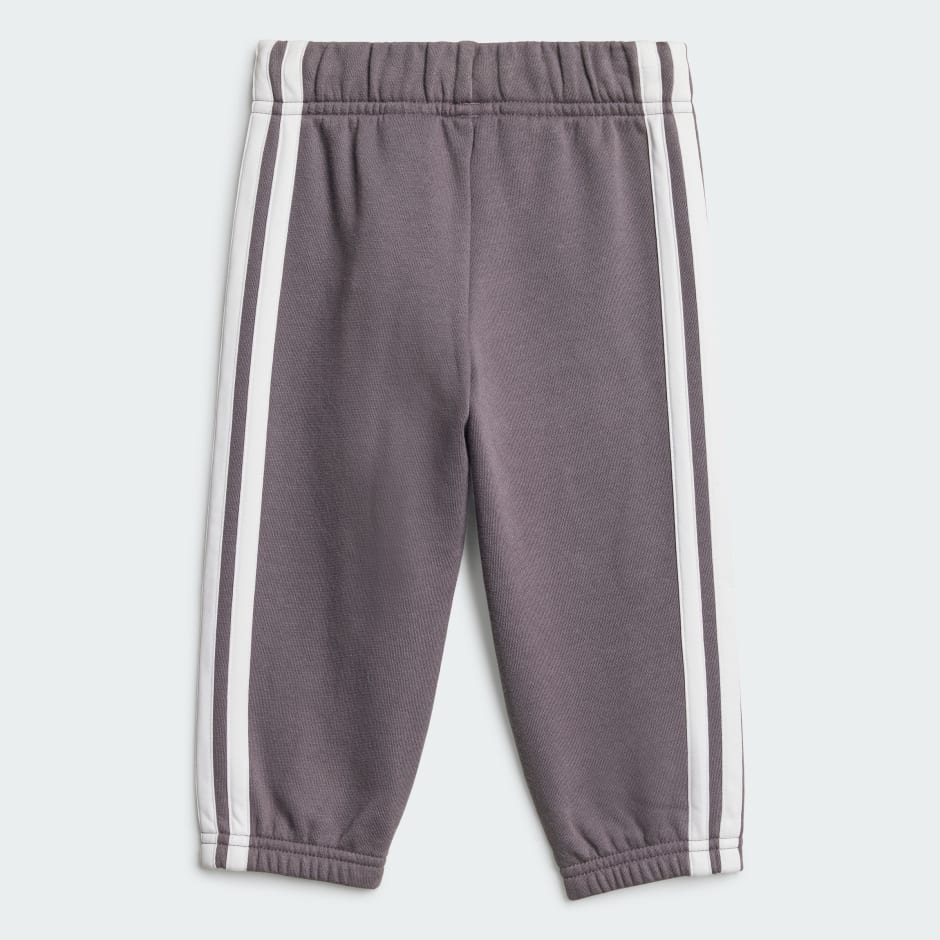 Set Seasonal Essentials Tiberio cu guler rotund și 3 dungi, din l&acirc;nă fleece, pentru copii