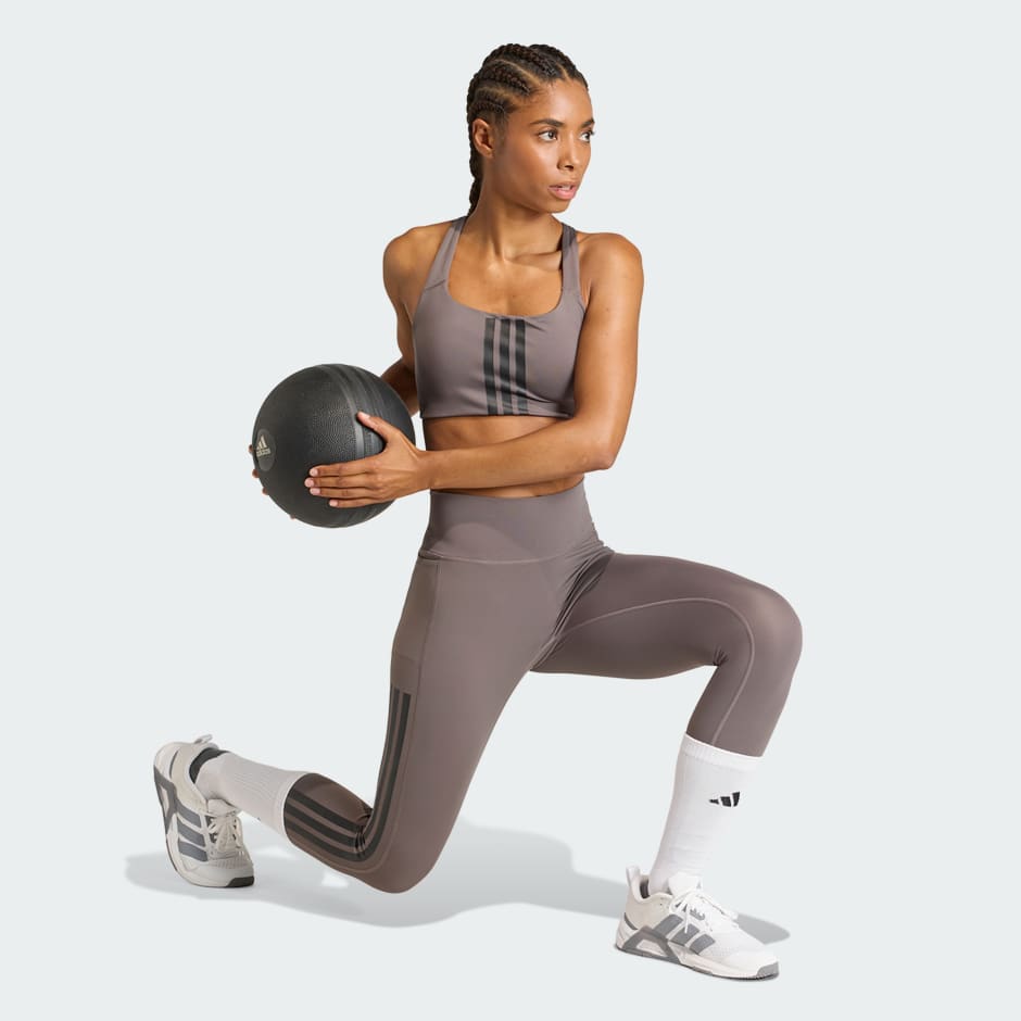 Optime Workout 3-Stripes Medium Support Bra