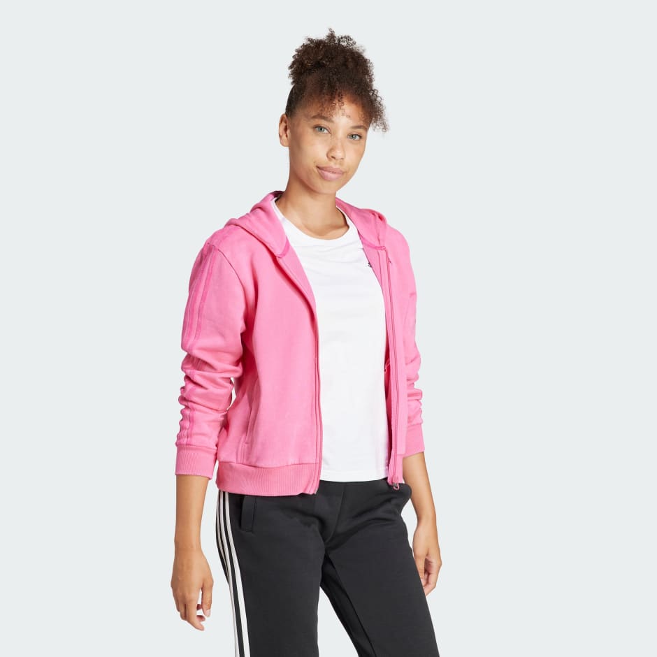 ALL SZN French Terry 3-Stripes Garment Wash Full-Zip Hoodie