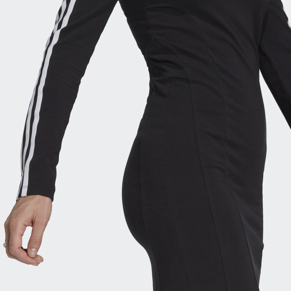 adidas Centre Stage Cutout Long Sleeve Dress Black | adidas