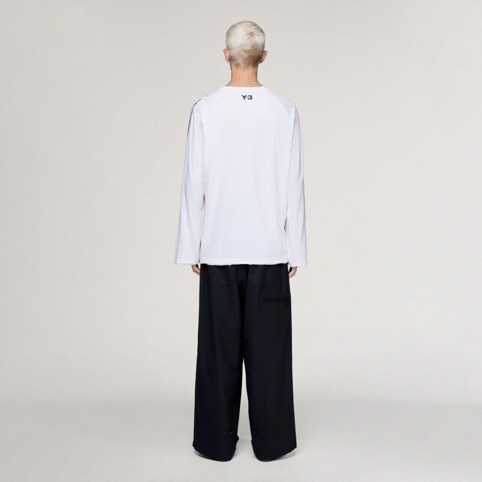 MAJICA DUGIH RUKAVA NEOBRAĐENIH RUBOVA Y-3 3 STRIPES