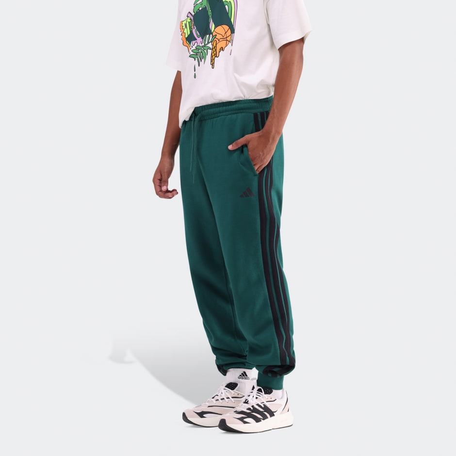 Essentials 3-Stripes Fleece Joggers