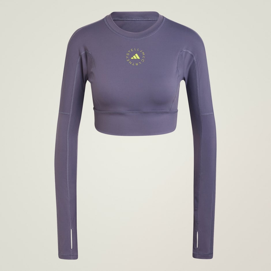 Top scurt cu mânecă lungă de Yoga TrueStrength adidas by Stella McCartney