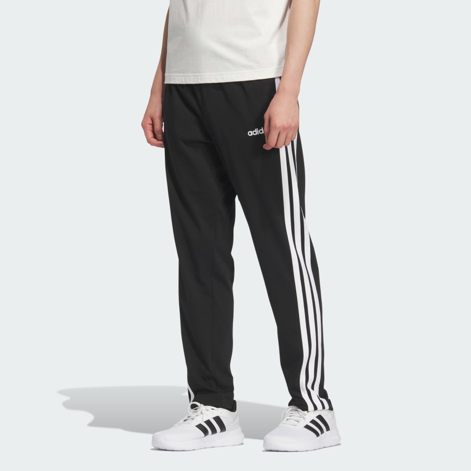 Essentials 3-Stripes Tapered Pants Single Jersey Open Hem