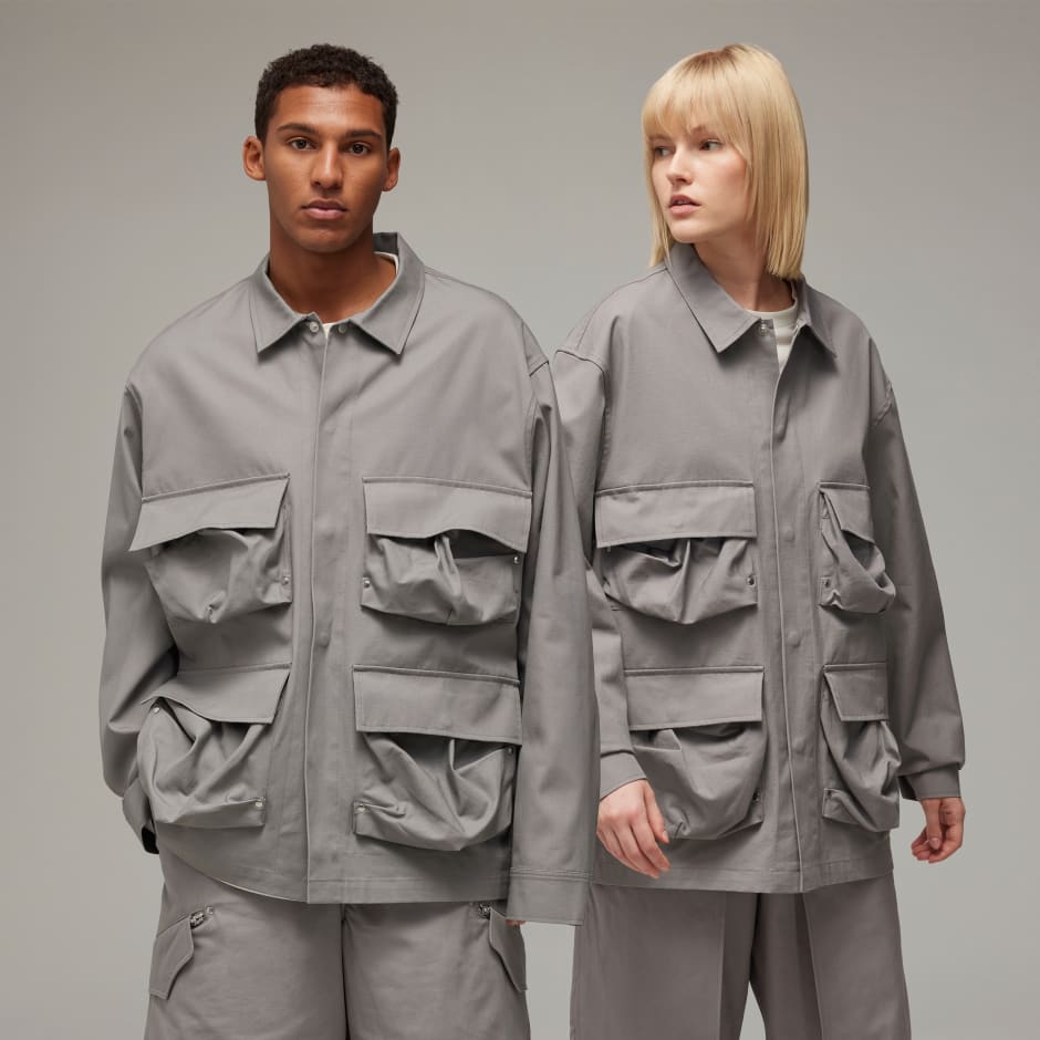 All products - Y-3 Long Sleeve Pocket Overshirt - Grey | adidas South ...