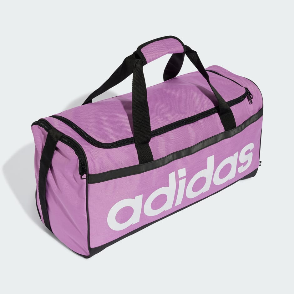 Accessories - Essentials Linear Duffel Bag Medium - Purple | adidas ...