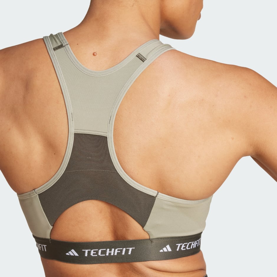 TECHFIT Medium-Support High-Neck Colorblock Bra