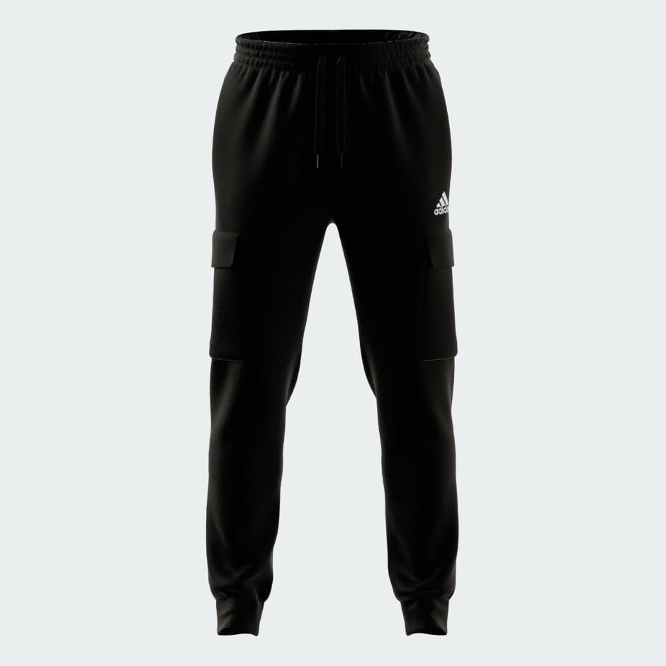 Clothing - ESSENTIALS FLEECE CARGO PANTS - Black | adidas South Africa