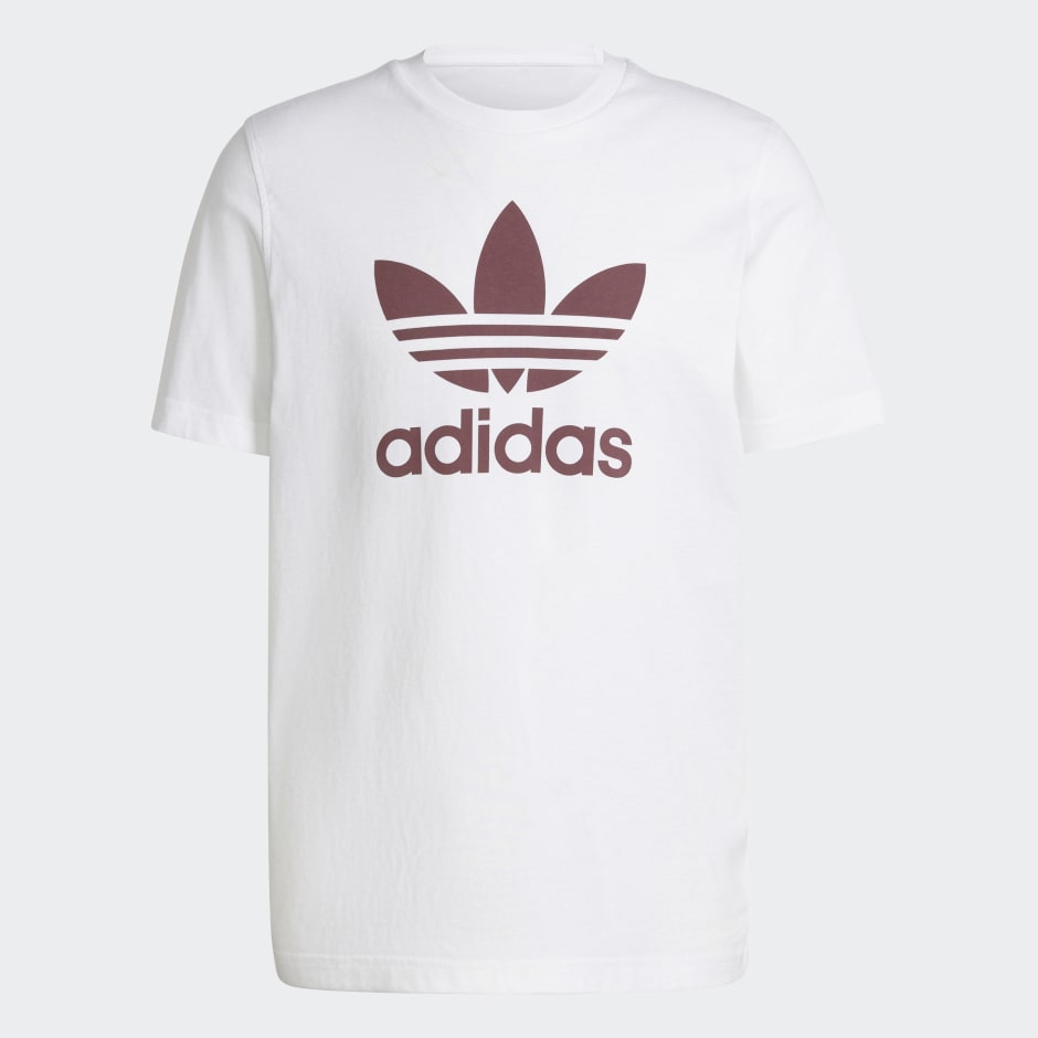 white and maroon adidas shirt