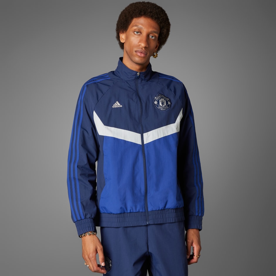 Clothing - Manchester United Seasonal Track Top - Blue | adidas South ...