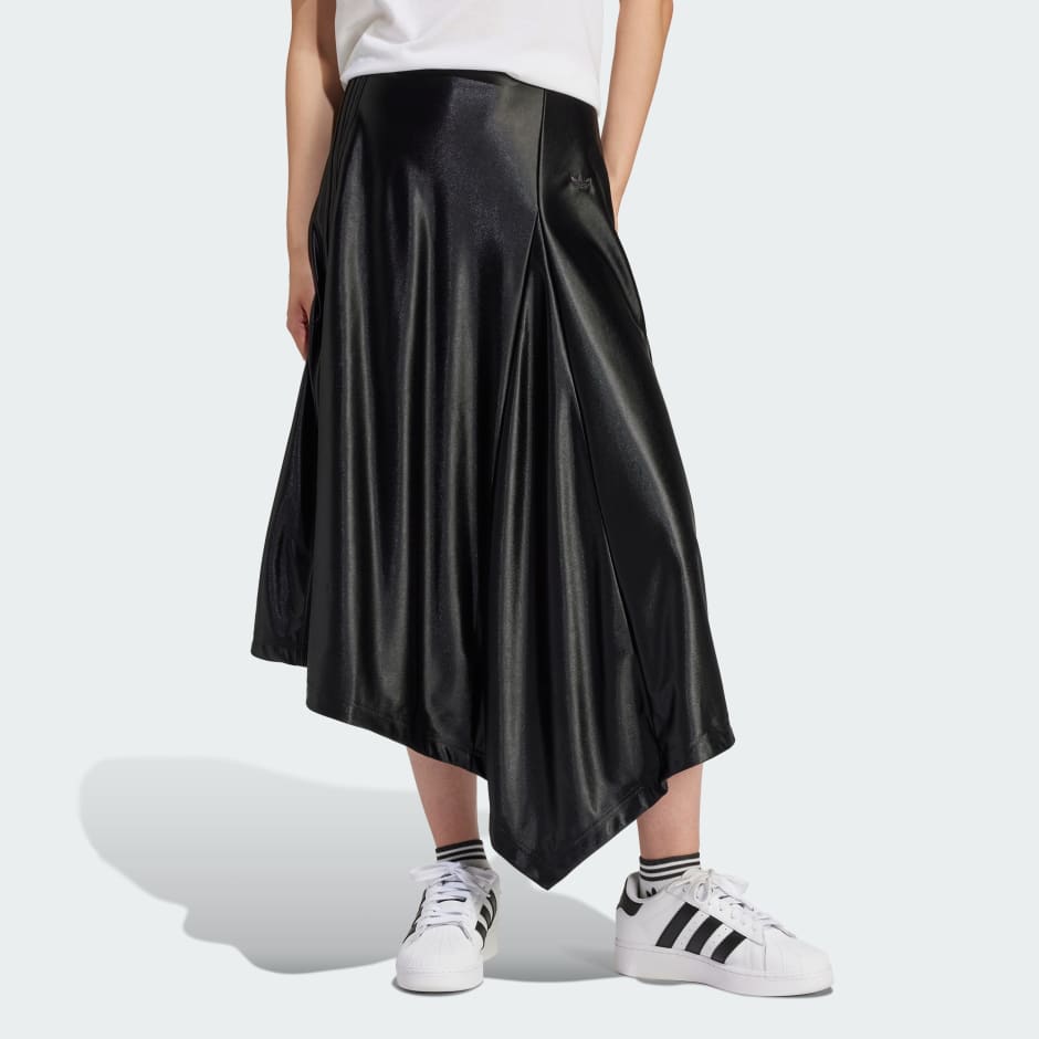 High-Waisted Satin Skirt