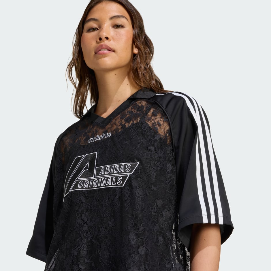 Tricou cu dantelă adidas Originals