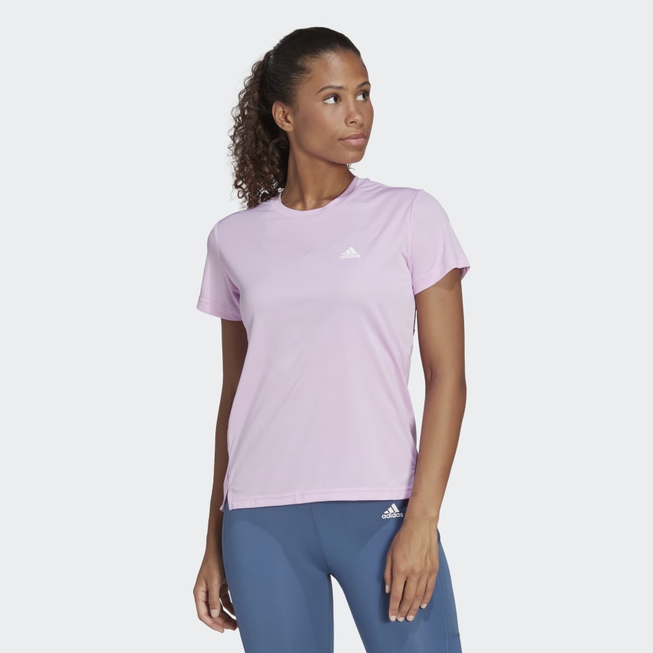 adidas AEROREADY Designed 2 Move 3-Stripes Sport Tee - Purple | adidas OM