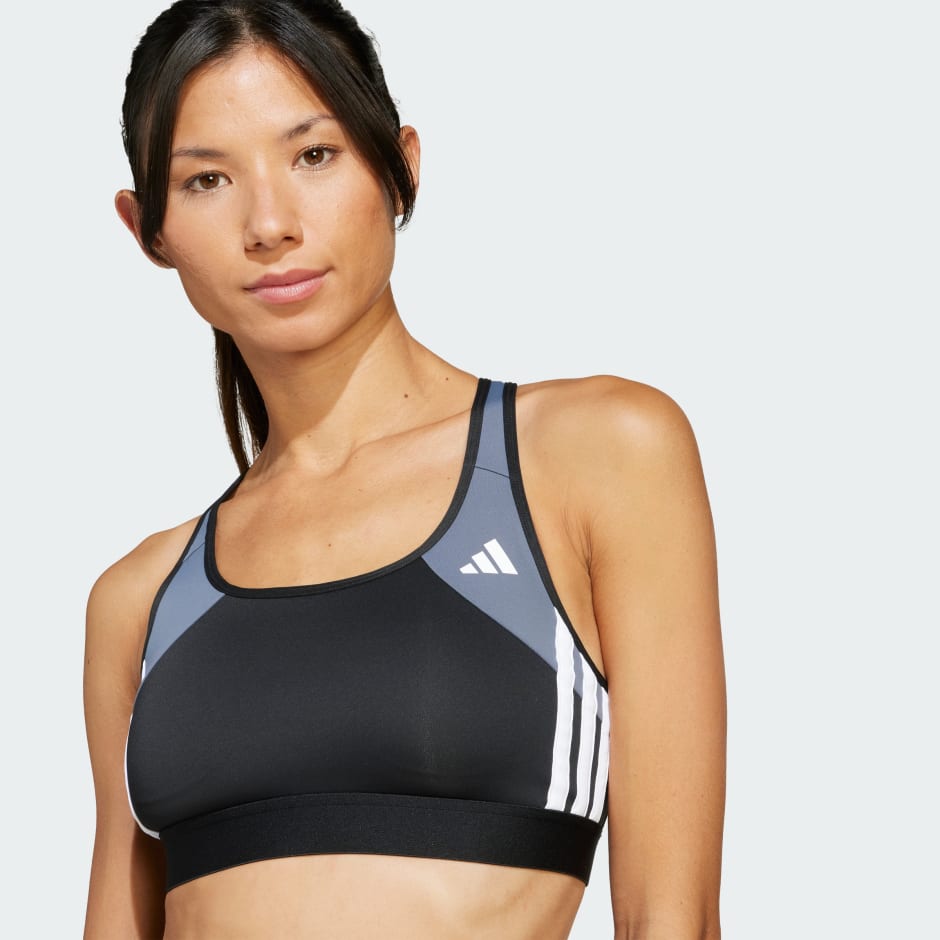 Powerreact Train Medium Support 3-Stripes Bra