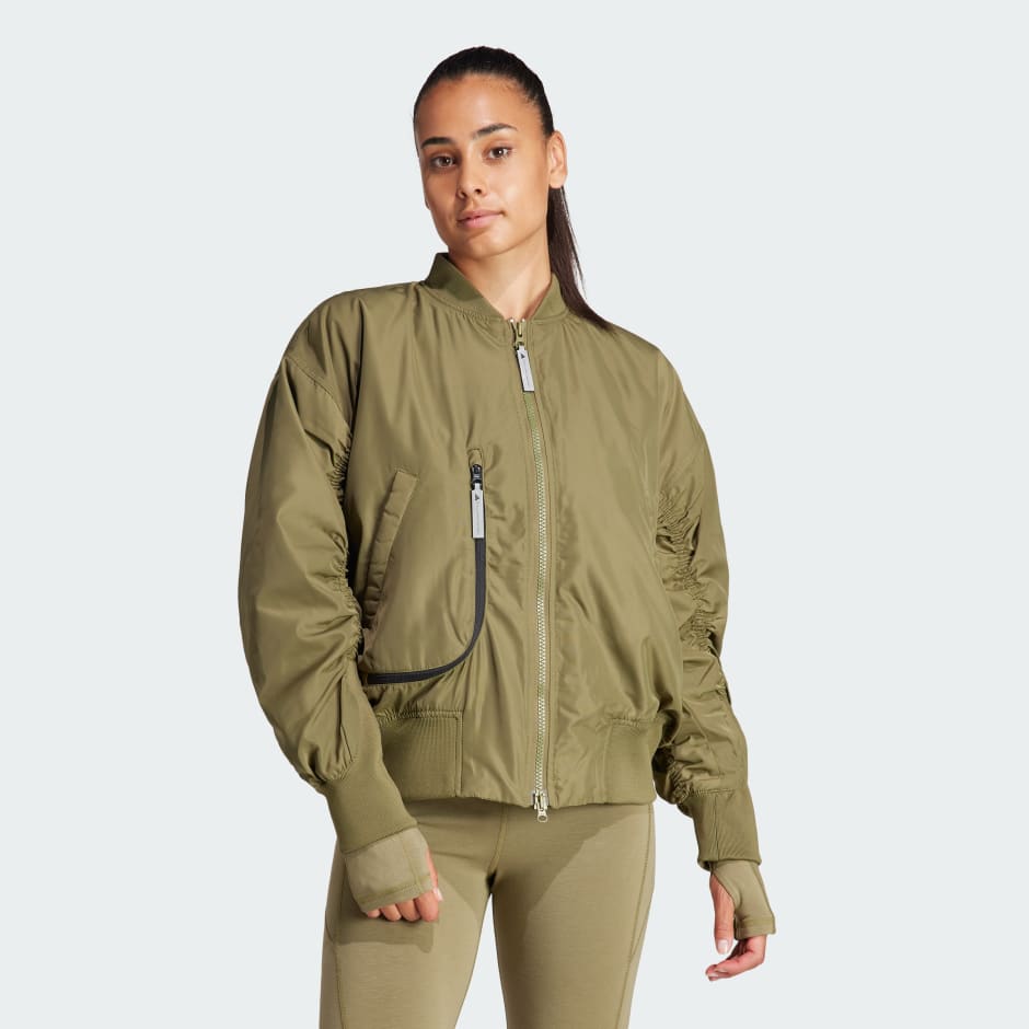 Adidas khaki bomber discount jacket