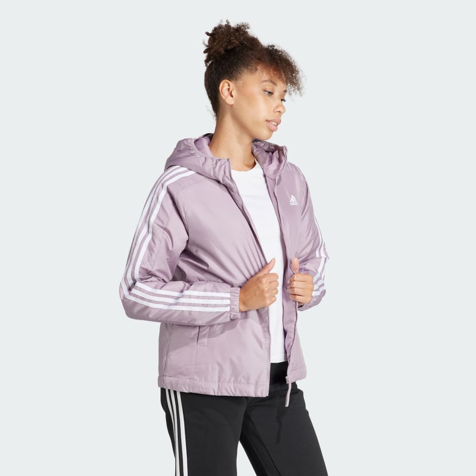 Essentials 3-Stripes Insulated Hooded Jacket