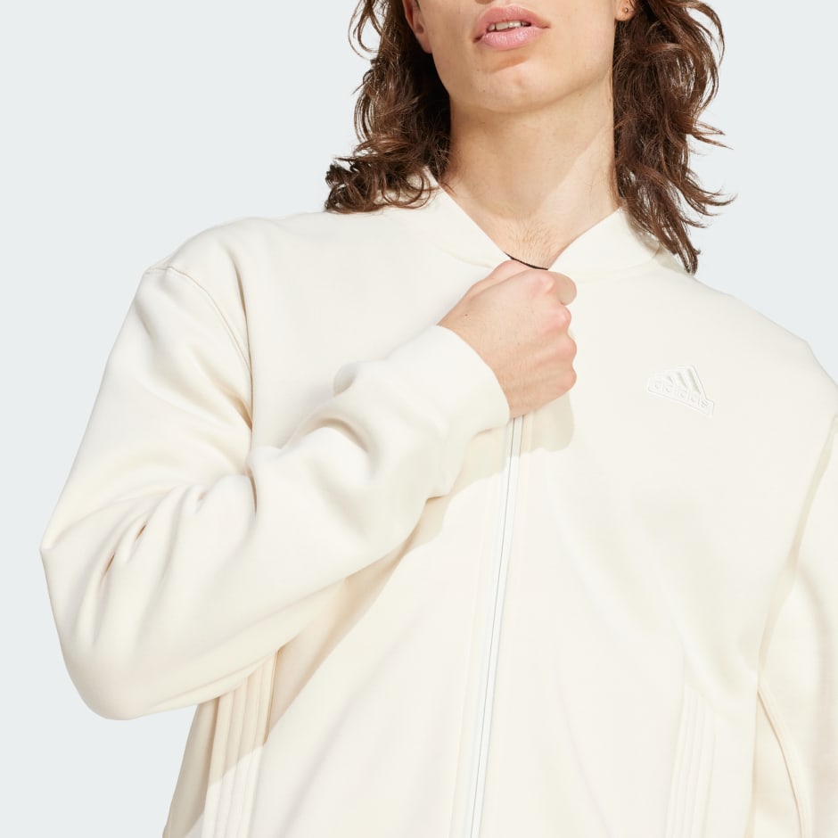 Lounge Fleece Bomber Jacket With Zip Opening