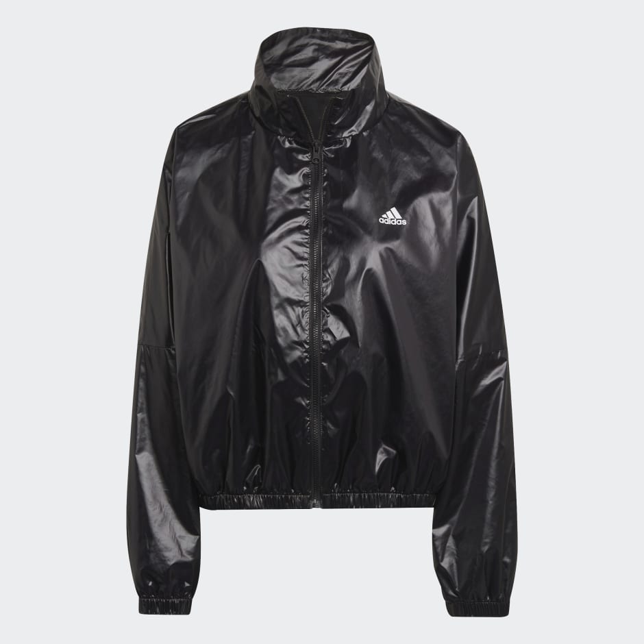 adidas black shiny jacket