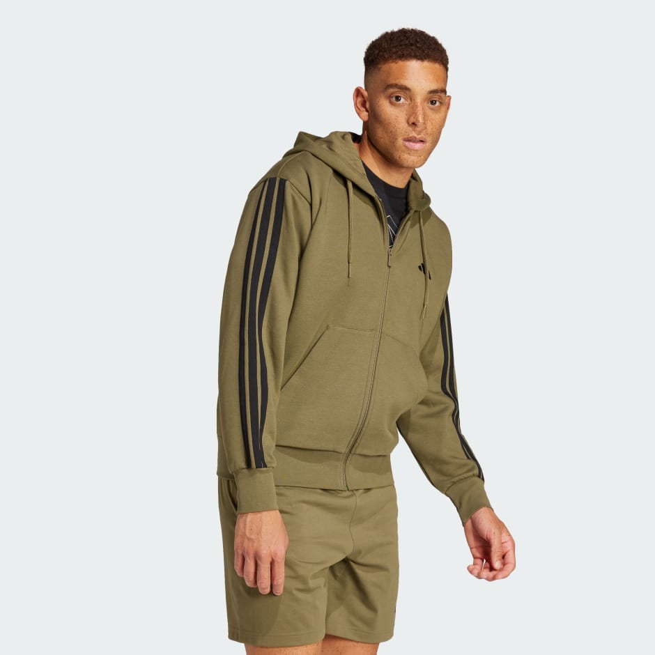 Clothing - Essentials 3-Stripes Fleece Hoodie - Green