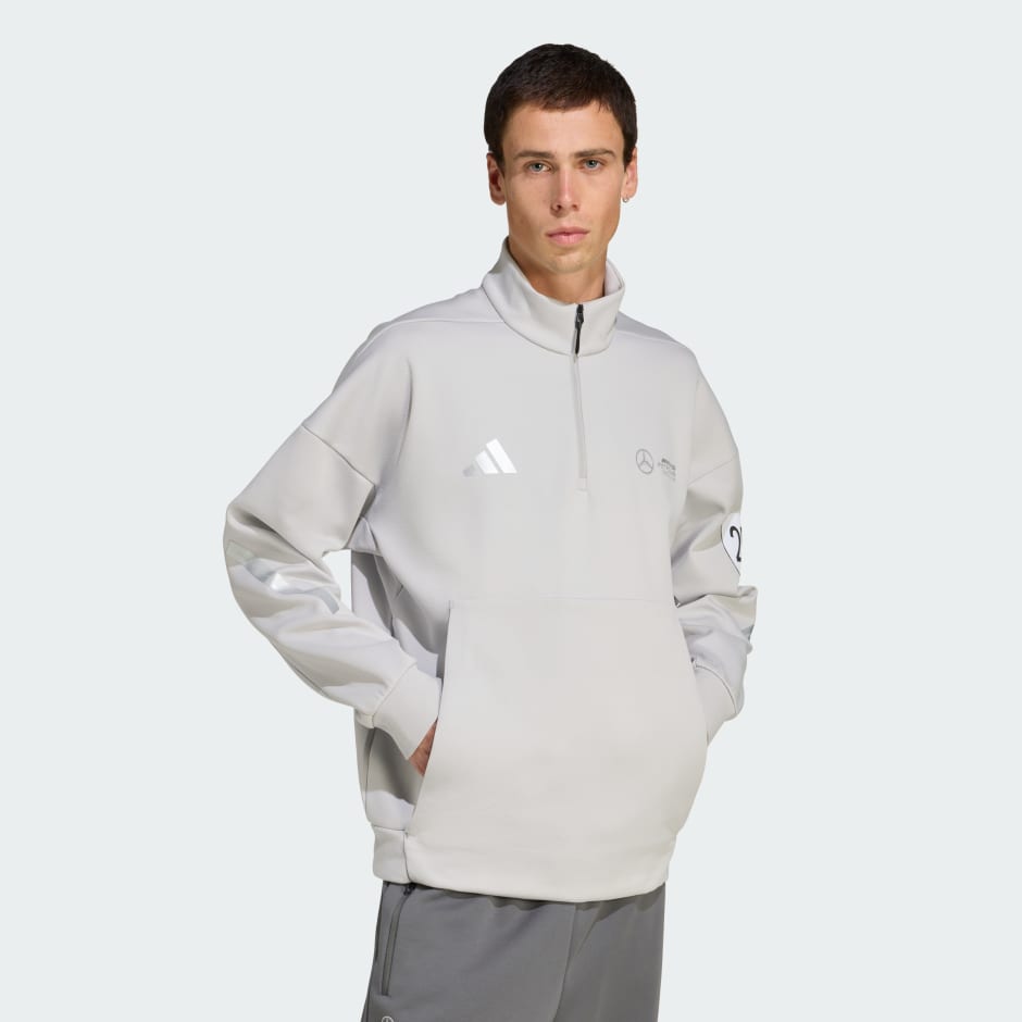 Hanorac Mercedes - AMG Petronas Formula One Team Silver Arrows cu fermoar 1/2