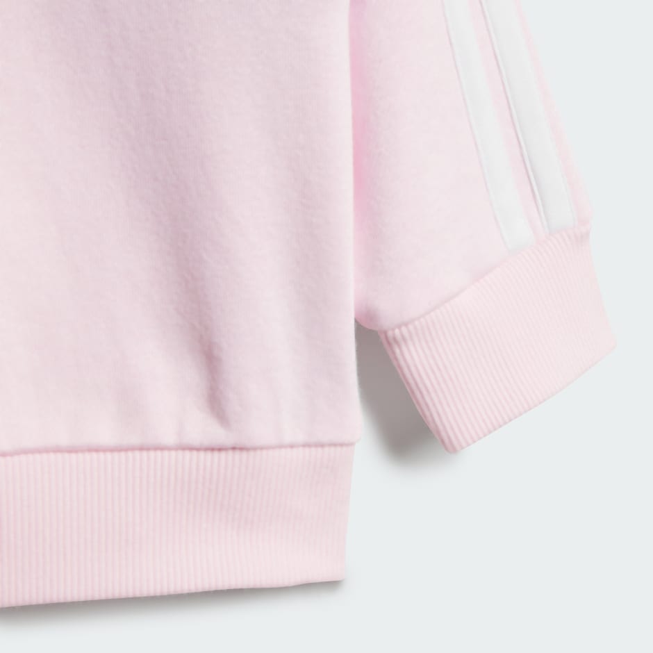 Set Seasonal Essentials Tiberio cu guler rotund și 3 dungi, din l&acirc;nă fleece, pentru copii