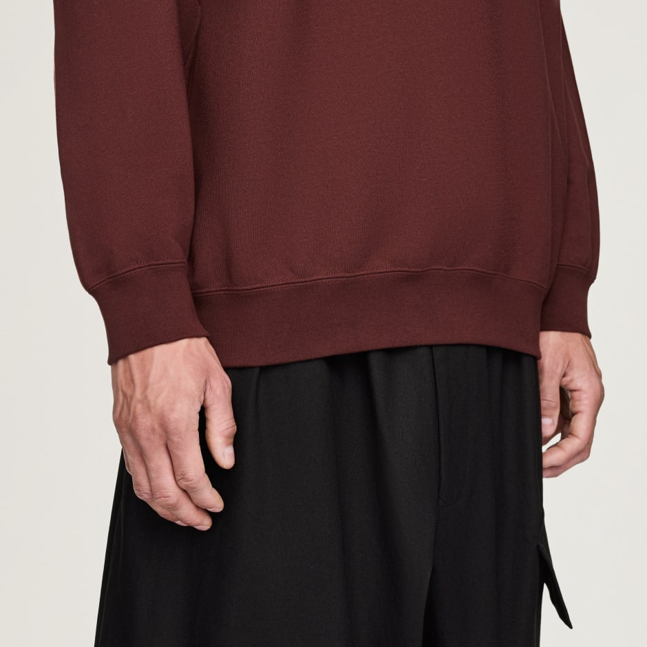 Hanorac cu guler rotund din material plușat periat Y-3