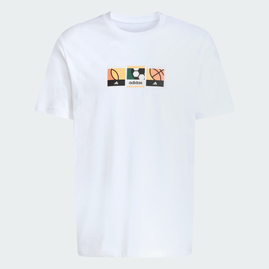 MEMORIES OF SPORT STAMPS GRAPHIC T-SHIRT