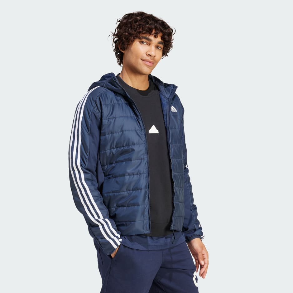 Essentials 3-Stripes Insulated Hooded Hybrid Jacket
