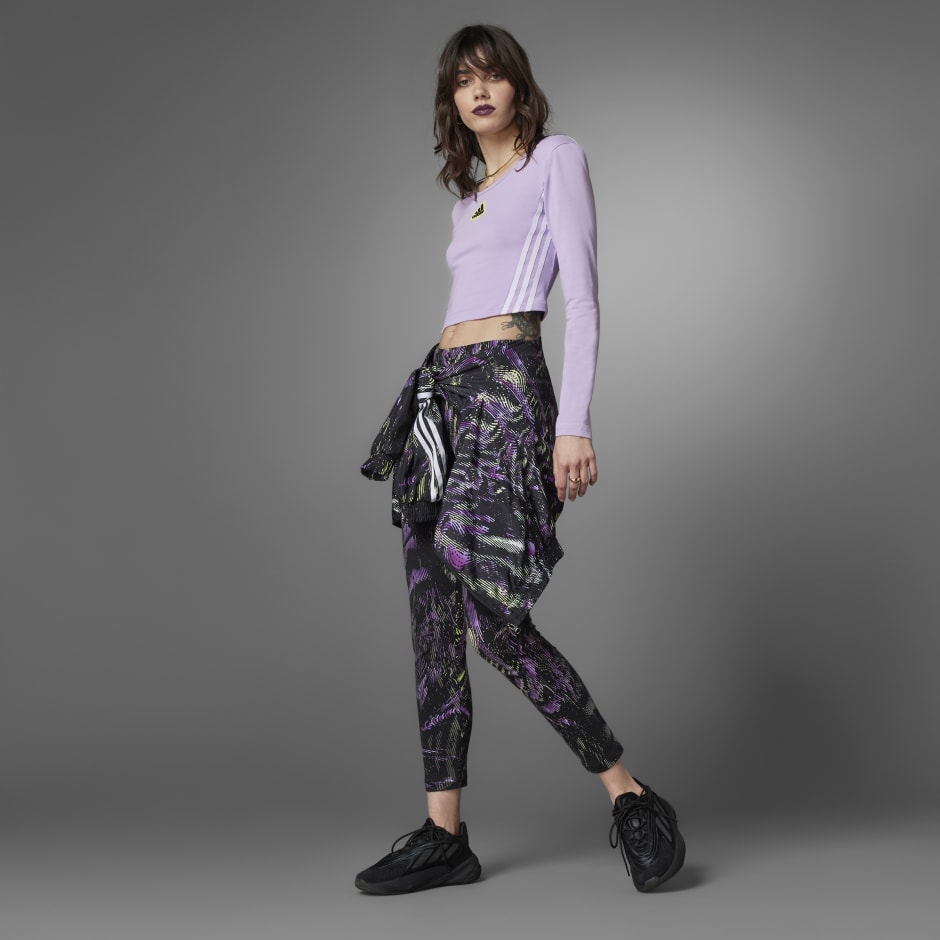 Crop Long Sleeve Tee - Purple | adidas ZA