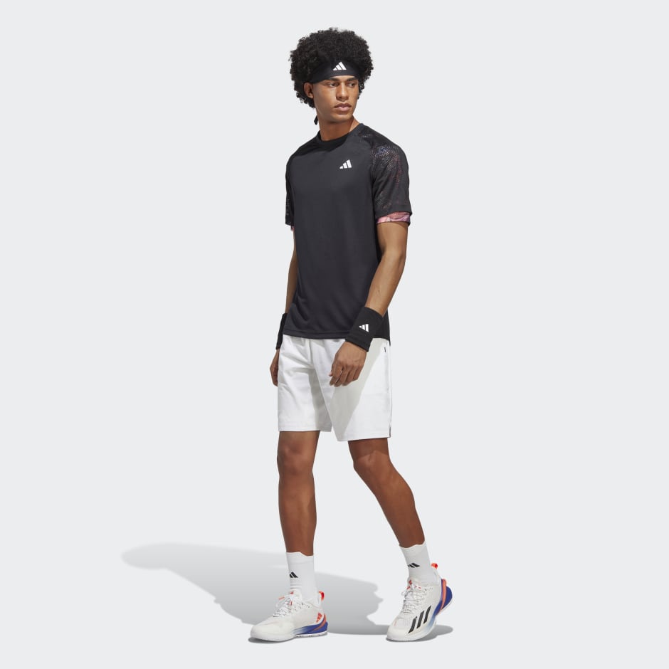 adidas Melbourne Ergo Tennis HEAT.RDY Raglan Tee - Black | adidas UAE