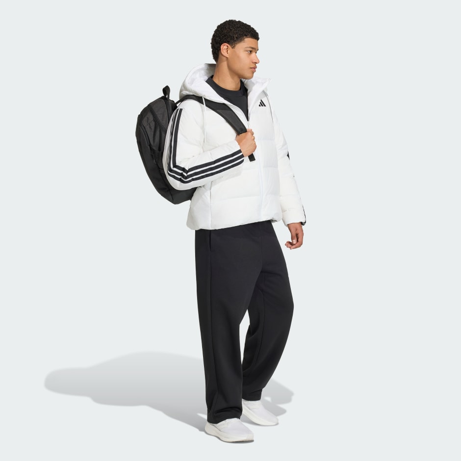 Essentials Climawarm 3-Stripes Puffer Down Hooded Jacket