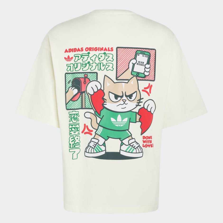 Tricou grafic V-Day Heart Broken Cat