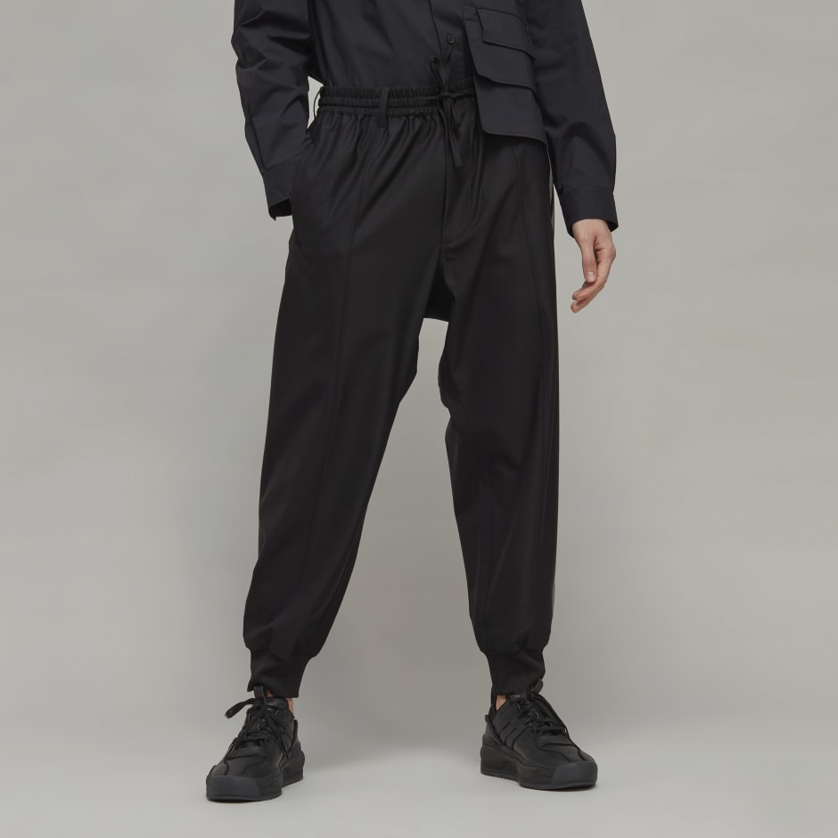 adidas Y-3 3-Stripes Refined Wool Cuffed Pants - Black | adidas GH