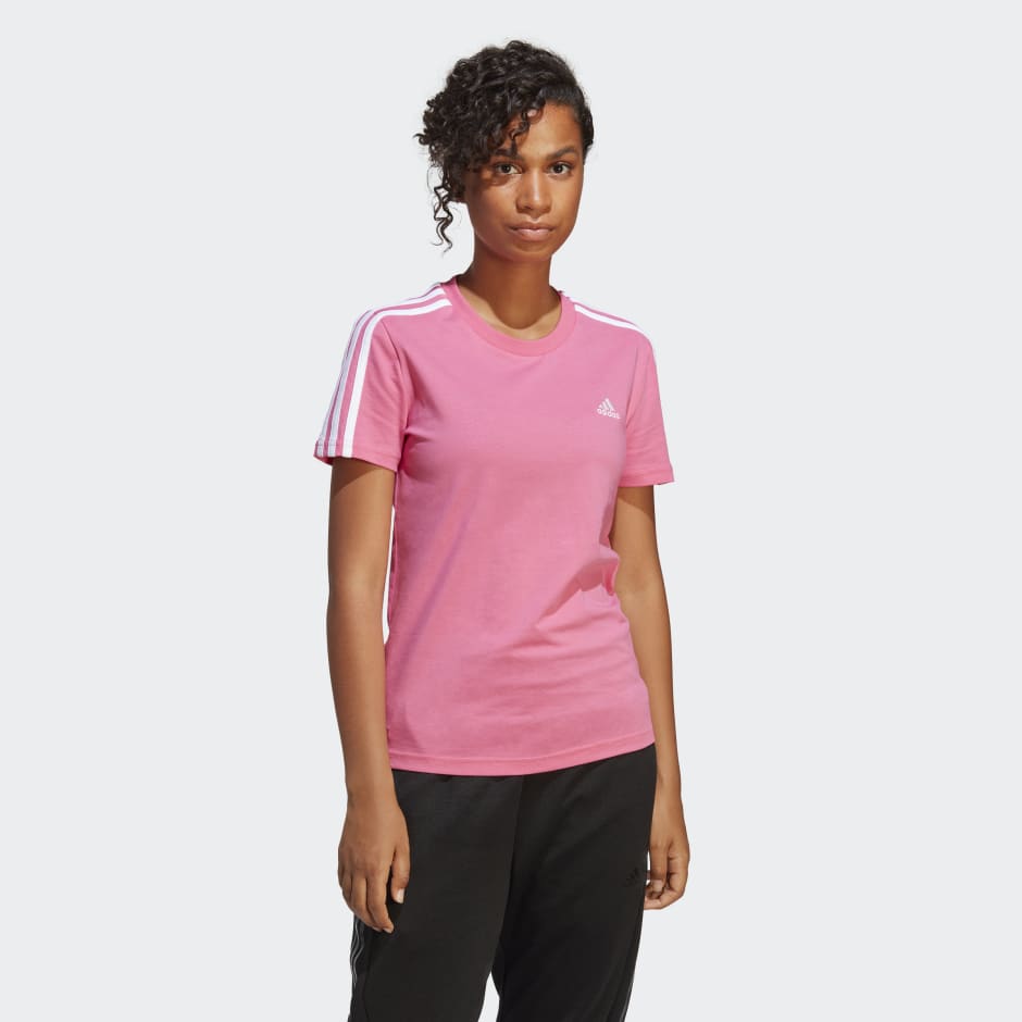 Women's Clothing - Essentials 3-Stripes - Pink adidas Saudi Arabia