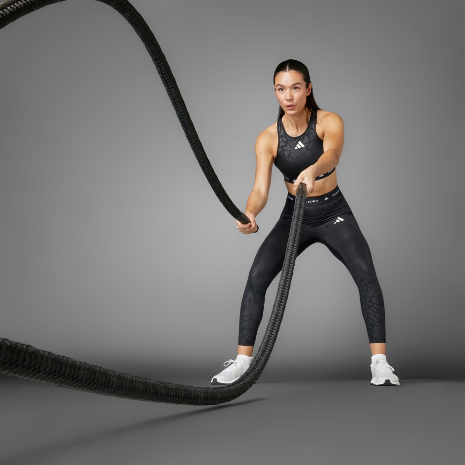 Techfit Medium-Support High-Neck Print Bra