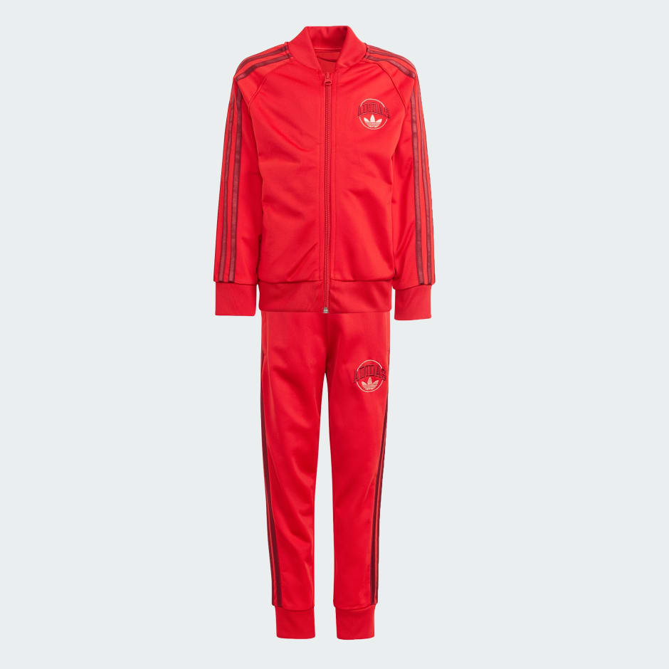 Red and store white adidas sweatsuit