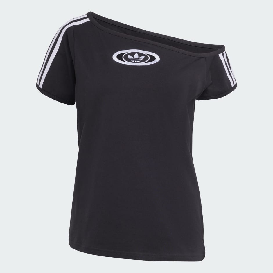 ☆Adidas☆Originals Campus 2000 Off Shoulder Tee Black adidas Originals Campus 2000 Off The Shoulder Top in Black
