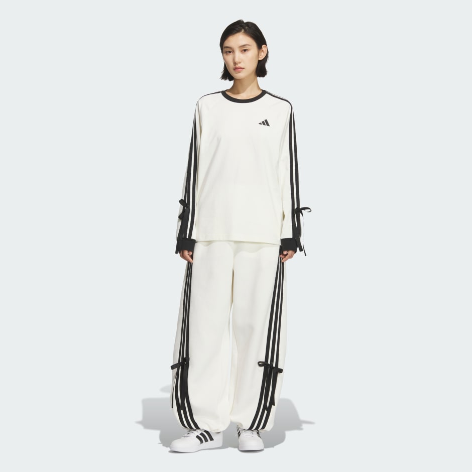 Women Story Double Knit Banana Trousers White adidas Hong Kong
