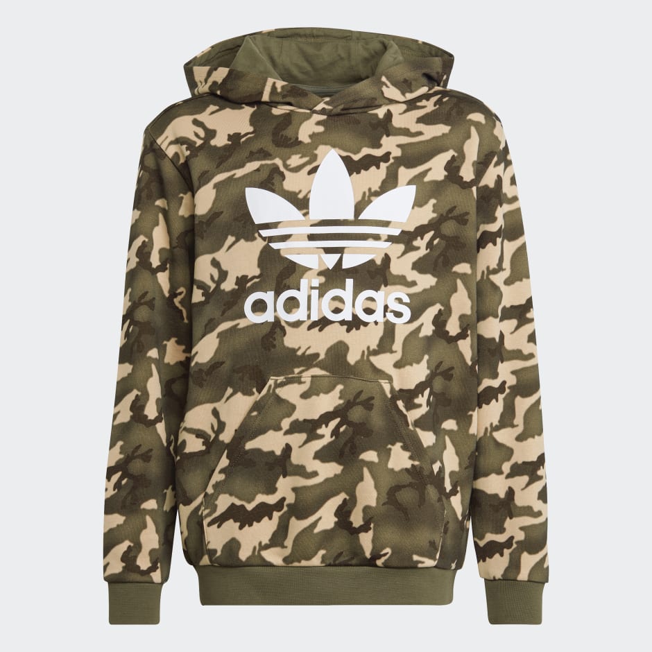 Aliviar emulsión Arriba adidas Camo Hoodie - Beige | adidas OM