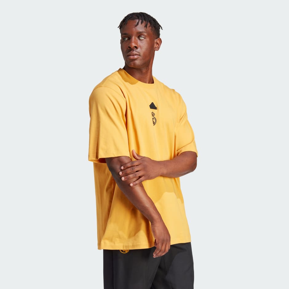 Yellow discount adidas shirt