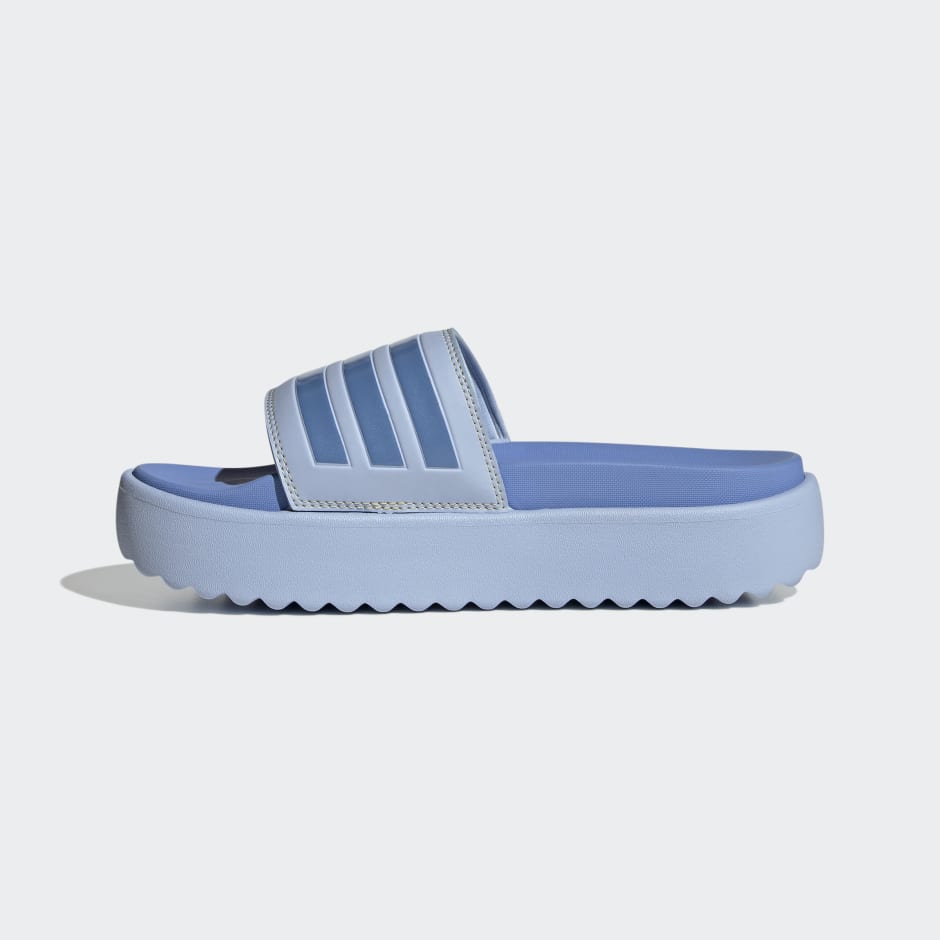Women's Shoes - Adilette Platform Slides - Blue | adidas Egypt