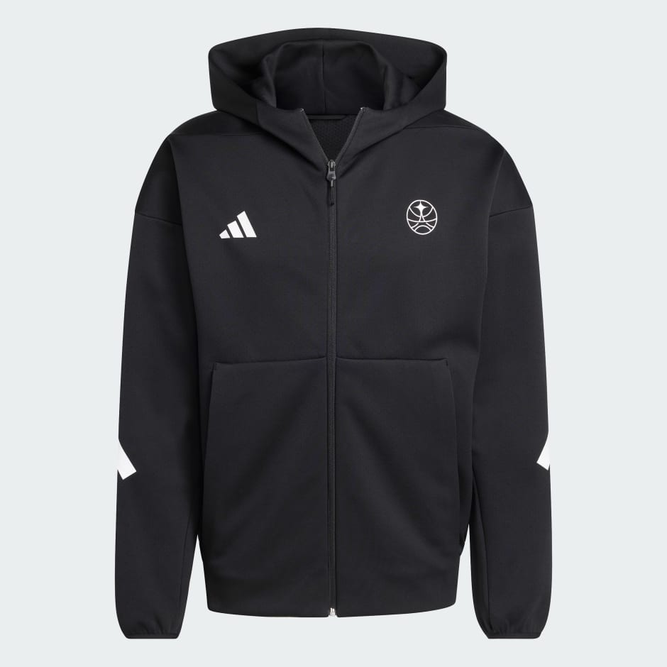 BLUZĂ DE TRENING PARIS BASKETBALL TRAVEL Z.N.E. CU FERMOAR DE SUS P&Acirc;NĂ JOS ȘI GLUGĂ, PENTRU BĂRBAȚI