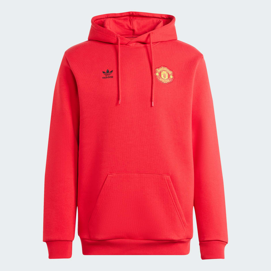 adidas Manchester United Essentials Trefoil Hoodie Red adidas KE