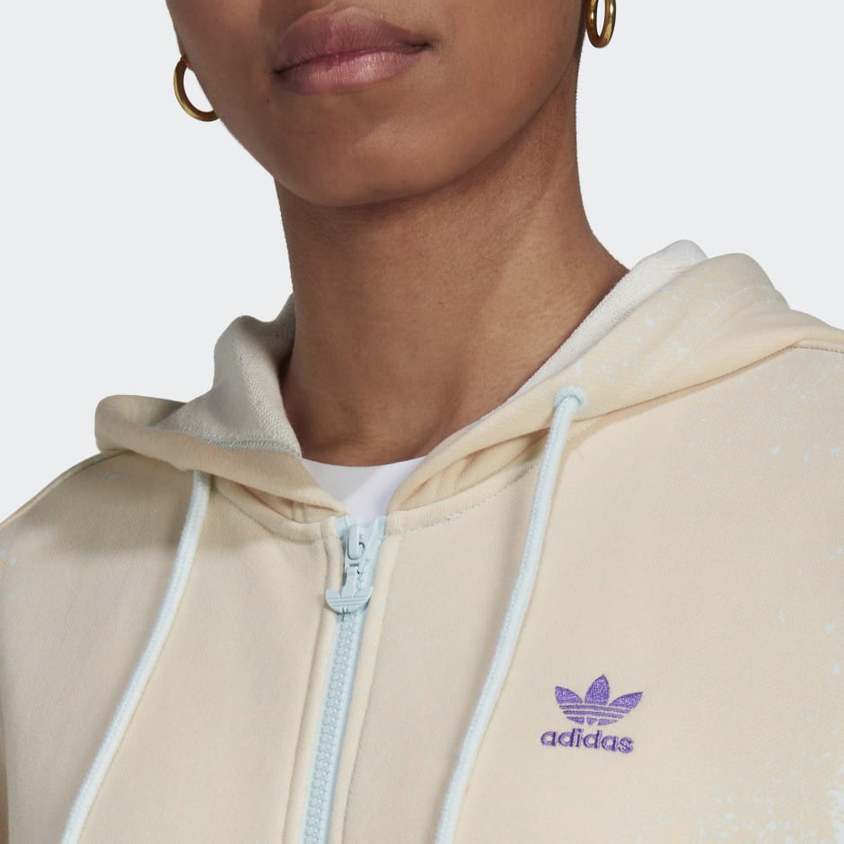 adidas Allover Print Full Hoodie - Blue | adidas QA