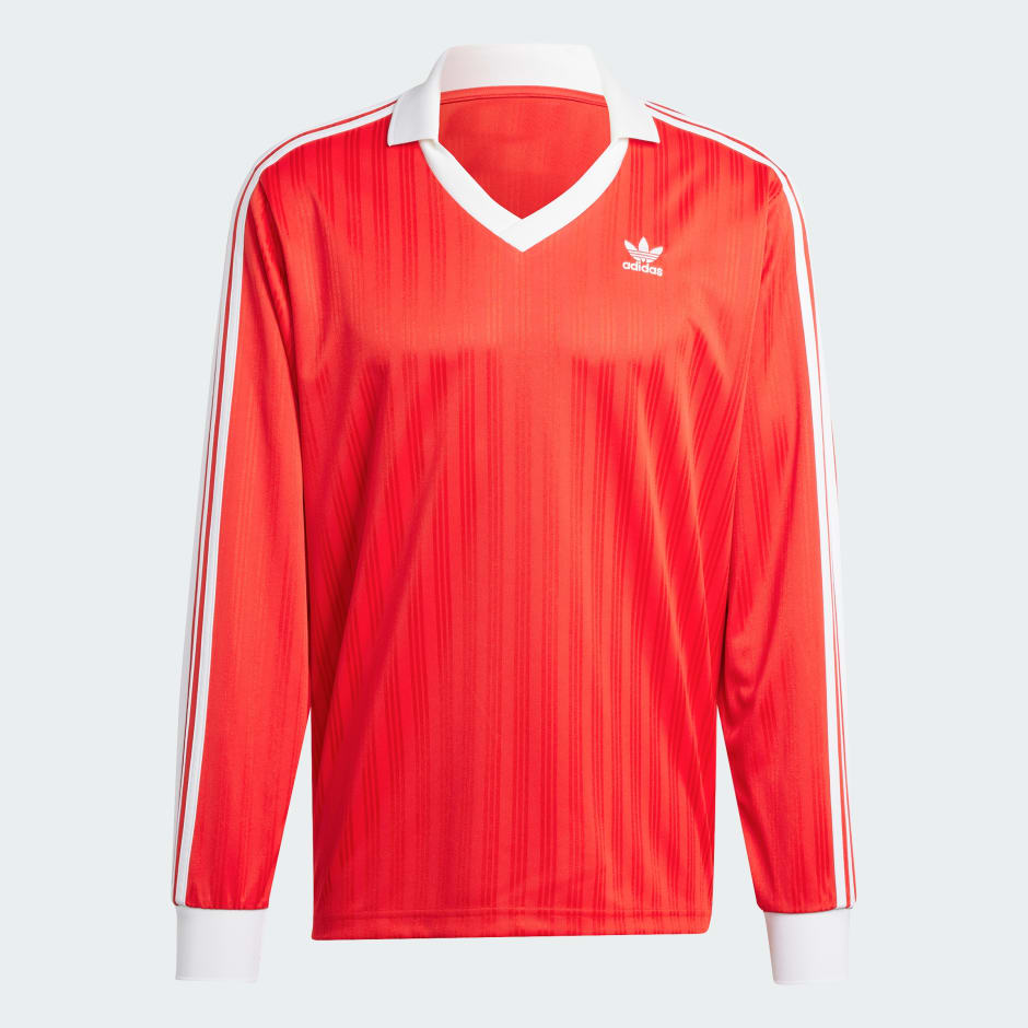 Clothing Adicolor Pique Football Long Sleeve Tee Red adidas South Africa