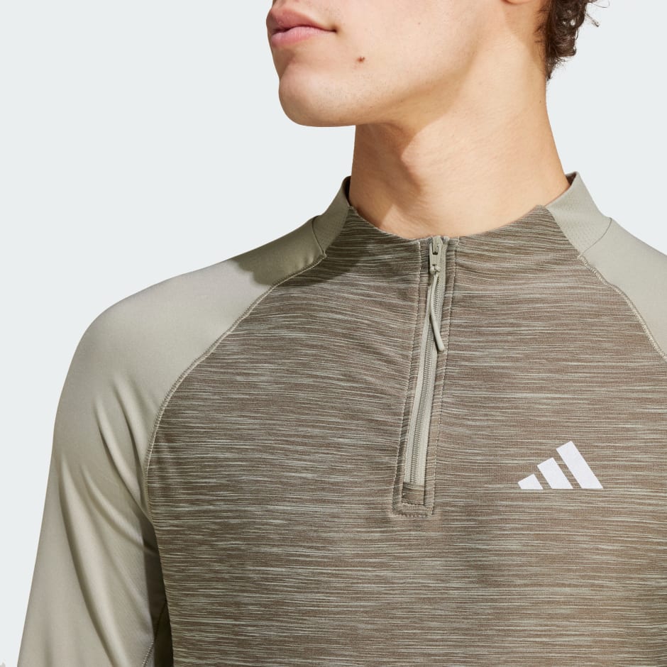 Gym+ Training 3-Stripes 1/4-Zip Long Sleeve Tee